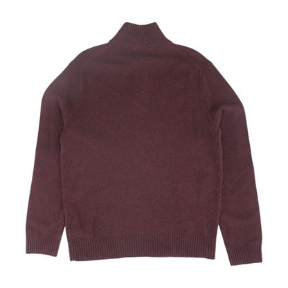Maroon Solid 1/4 Zip Sweater