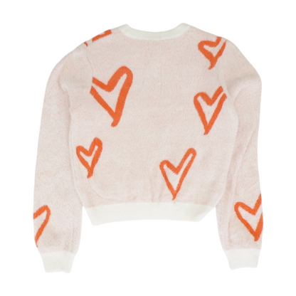 Pink Hearts Pullover Sweater