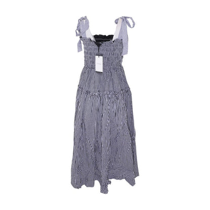 Black Check Active Midi Dress