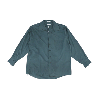 Gray Solid Long Sleeve Button Down