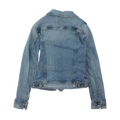 Blue Solid Denim Jacket