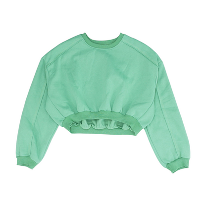 Green Solid Sweatshirt Pullover
