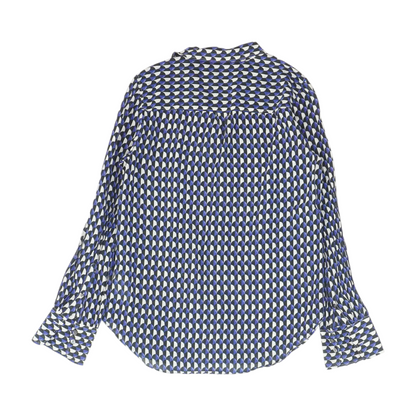 Blue Geometric Button Down