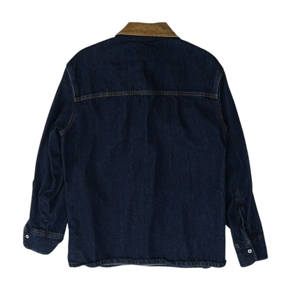 Blue Solid Denim Jacket
