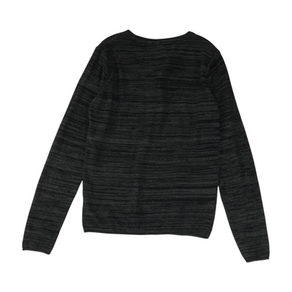 Gray Striped Pullover Sweater