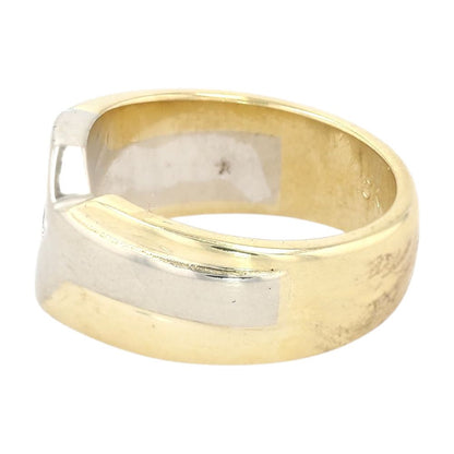 1/3 Ct 18K Two Tone Gold Square Diagonal Set Diamond Band