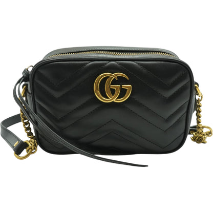 GG Marmont Small Camera Bag in Black Leather
