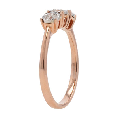 1/4 Ct 10K Rose Gold Illusion Set Diamond Anniversary Ring