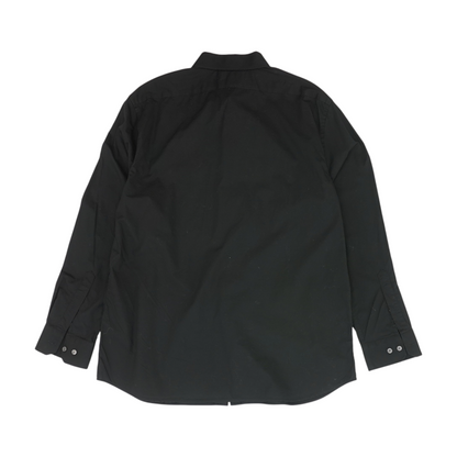 Black Solid Long Sleeve Button Down