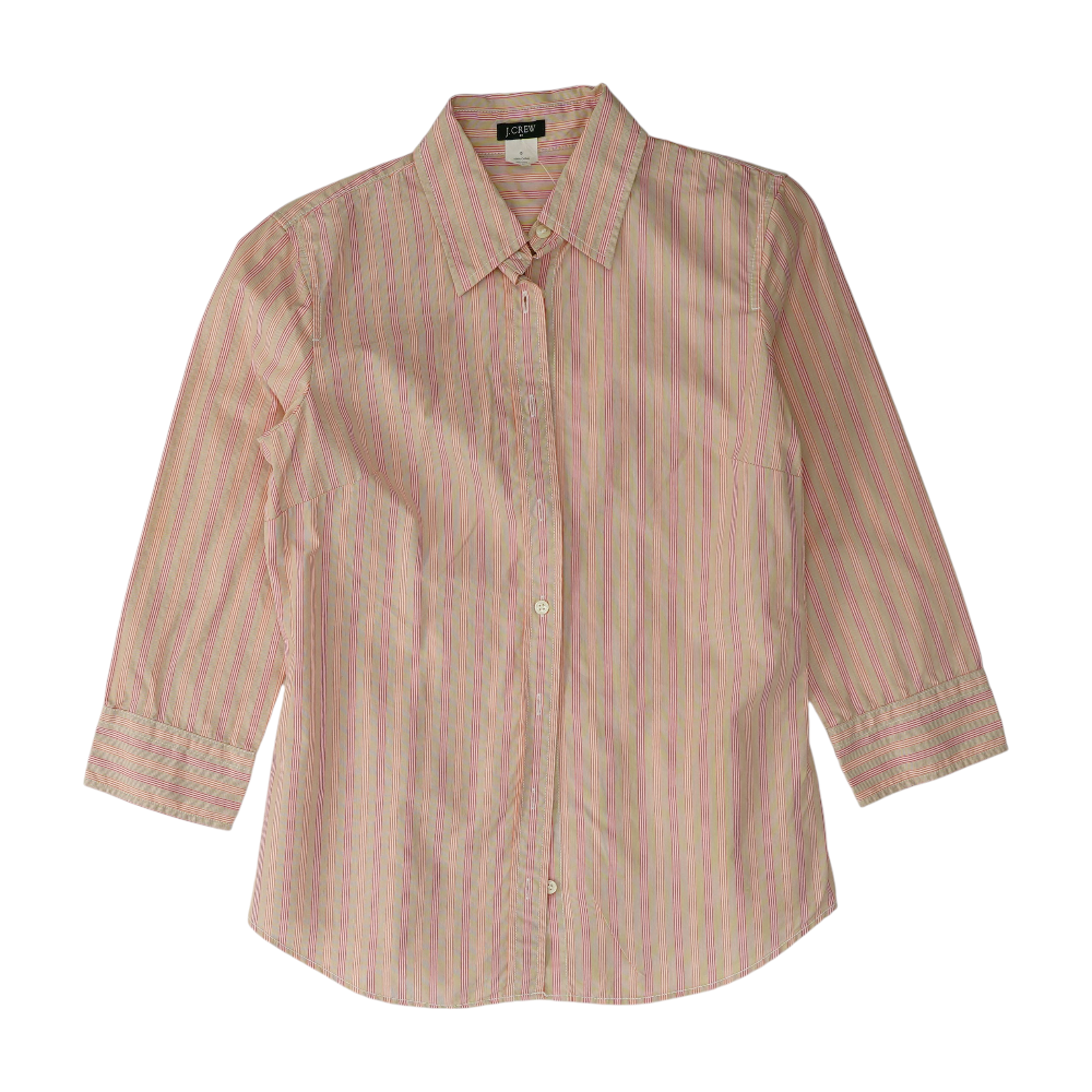 Beige Striped Button Down