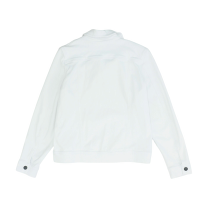 White Solid Denim Jacket