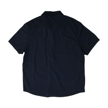 Navy Polka Dot Short Sleeve Button Down