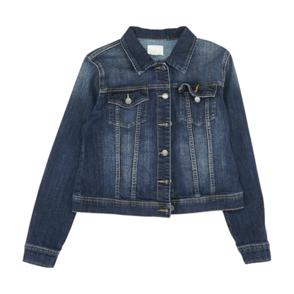 Blue Solid Denim Jacket