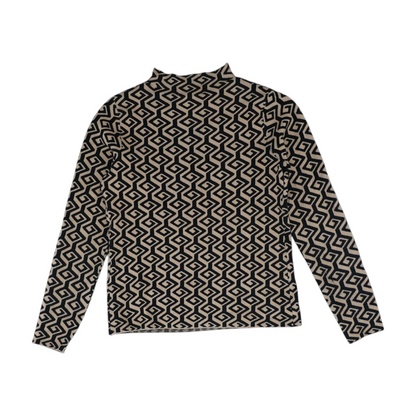 Brown Print Pullover Sweater