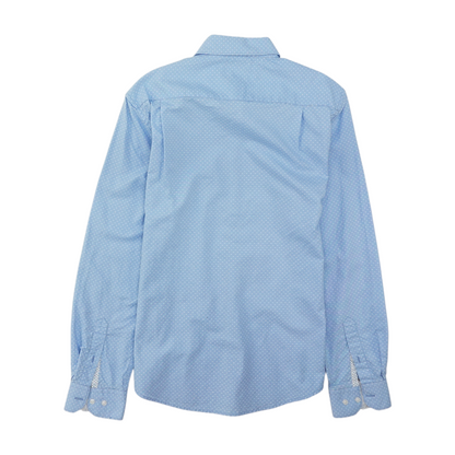 Blue Abstract Long Sleeve Button Down