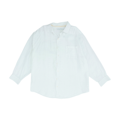 White Big & Tall Solid Long Sleeve Button Down