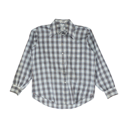 Vintage White Check Long Sleeve Button Down