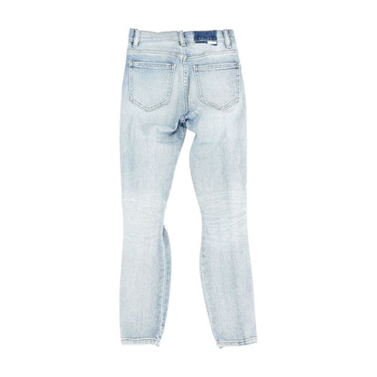 Blue Solid Skinny Leg Jeans