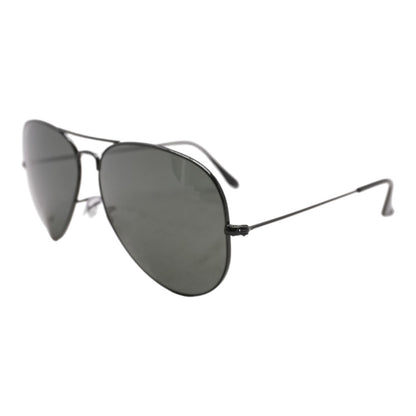 Black Large Metal Aviator Sunglasses