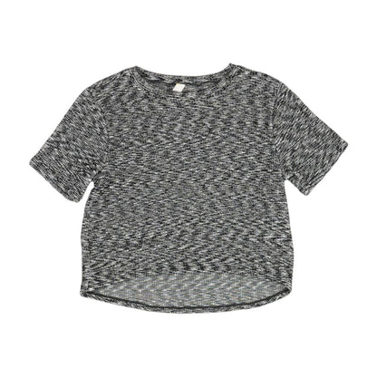 Black Graphic Short Sleeve Blouse