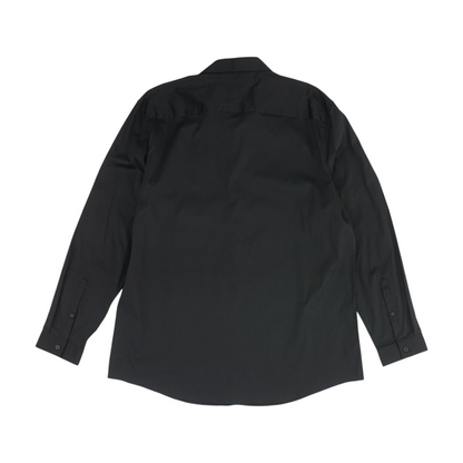 Black Solid Long Sleeve Button Down