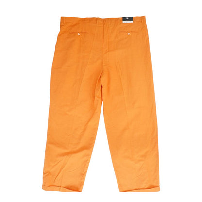 Orange Solid Dress Pants