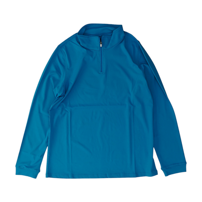Blue Solid 1/4 Zip Pullover
