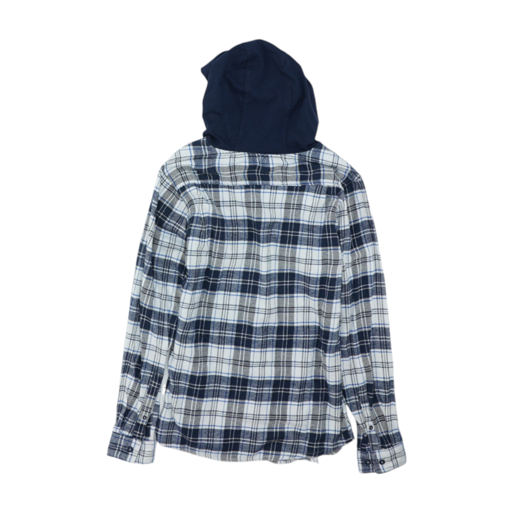 Navy Plaid Flannel Button Down
