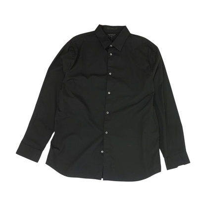 Black Solid Long Sleeve Button Down