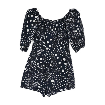 Navy Polka Dot Romper