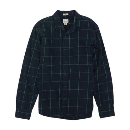 Navy Check Flannel Button Down
