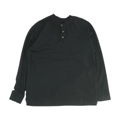 Black Solid Henley T-Shirt
