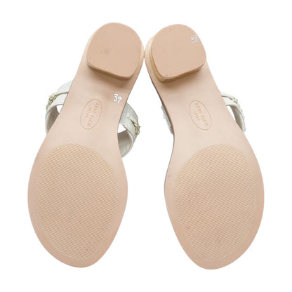 Ivory Block Heel Sandals