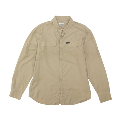 Tan Solid Outdoor Button Down