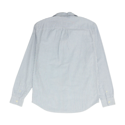 White Striped Long Sleeve Button Down
