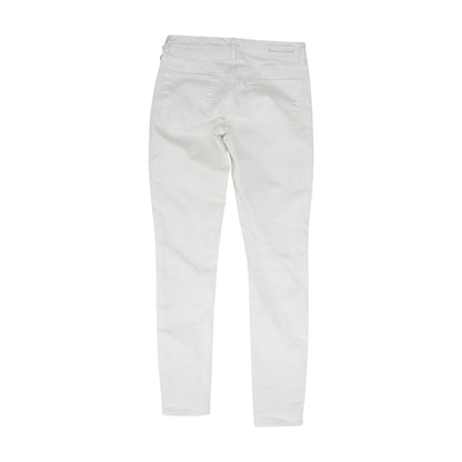 White Solid Low Rise Skinny Leg Jeans