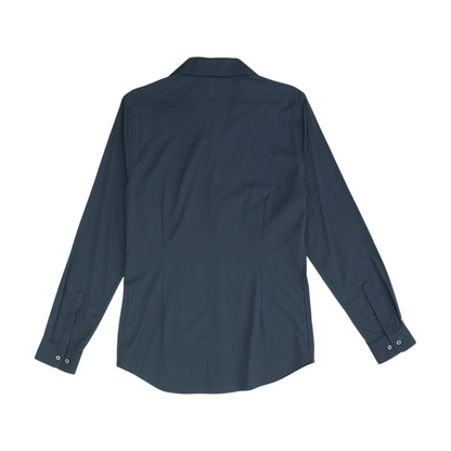 Gray Solid Long Sleeve Button Down
