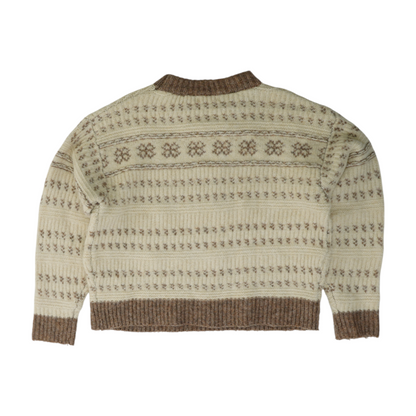 Tan Print Pullover Sweater