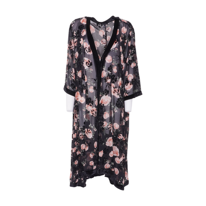 Black Plus Floral Robe