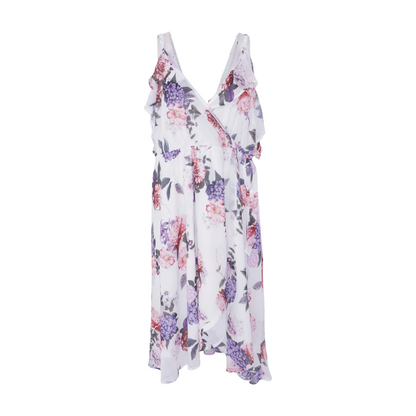 White Plus Floral Midi Dress