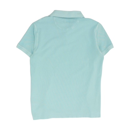 Blue Solid Short Sleeve Polo