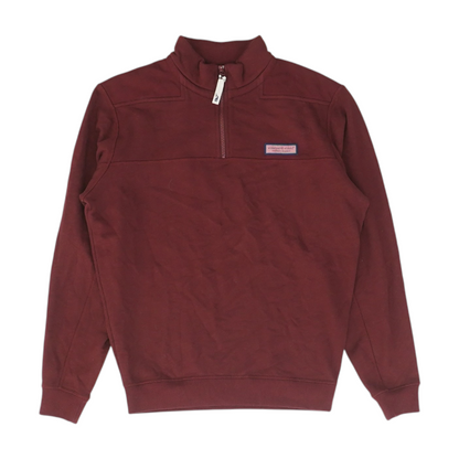 Maroon Solid 1/4 Zip Pullover