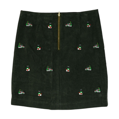 Olive Graphic Mini Skirt