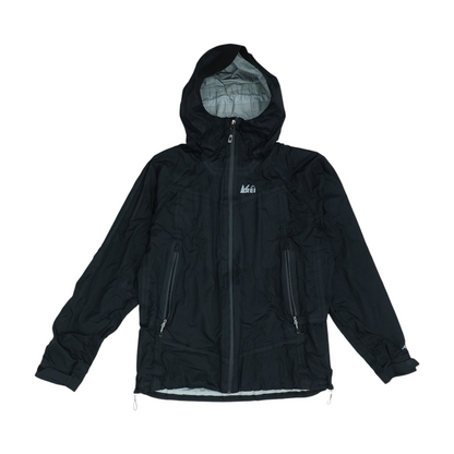 Black Solid Rain Jacket