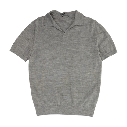 Gray Solid Short Sleeve Polo