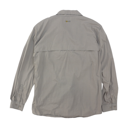 Gray Solid Outdoor Button Down