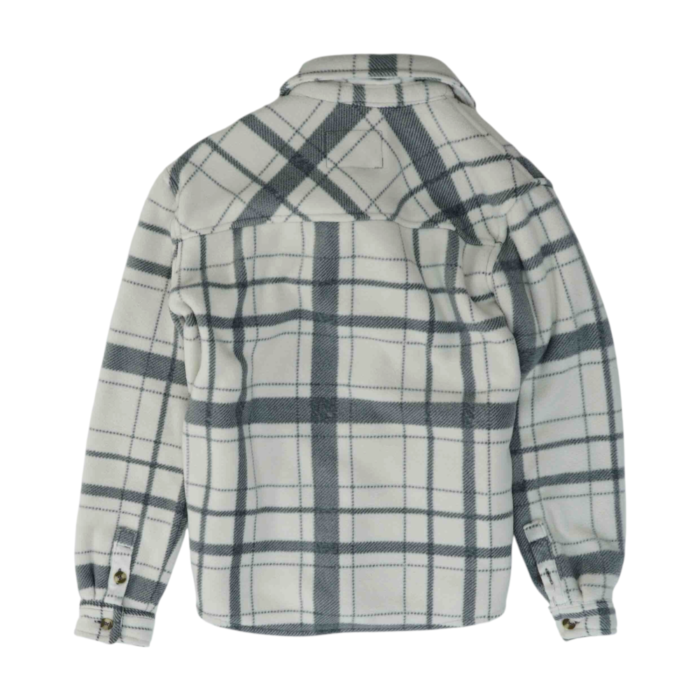 Ivory Plaid Flannel Button Down