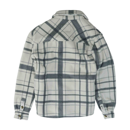 Ivory Plaid Flannel Button Down