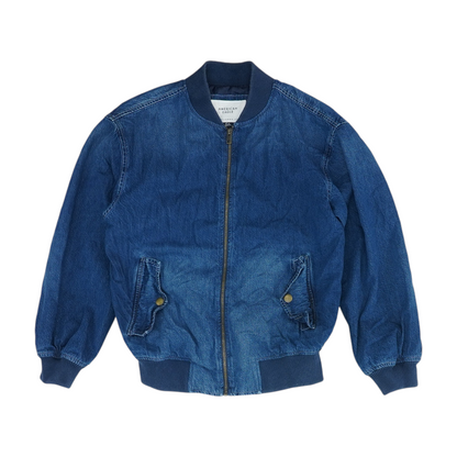 Blue Solid Denim Jacket
