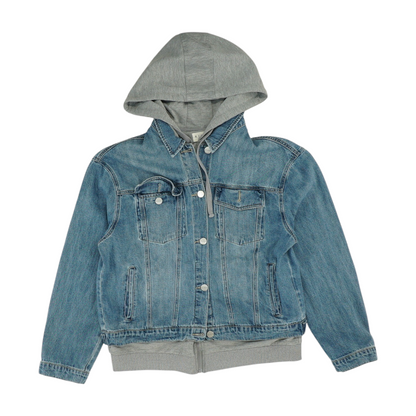 Blue Solid Denim Jacket